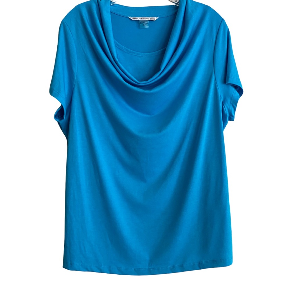 PETER NYGARD cowl neck tee with built in tank top